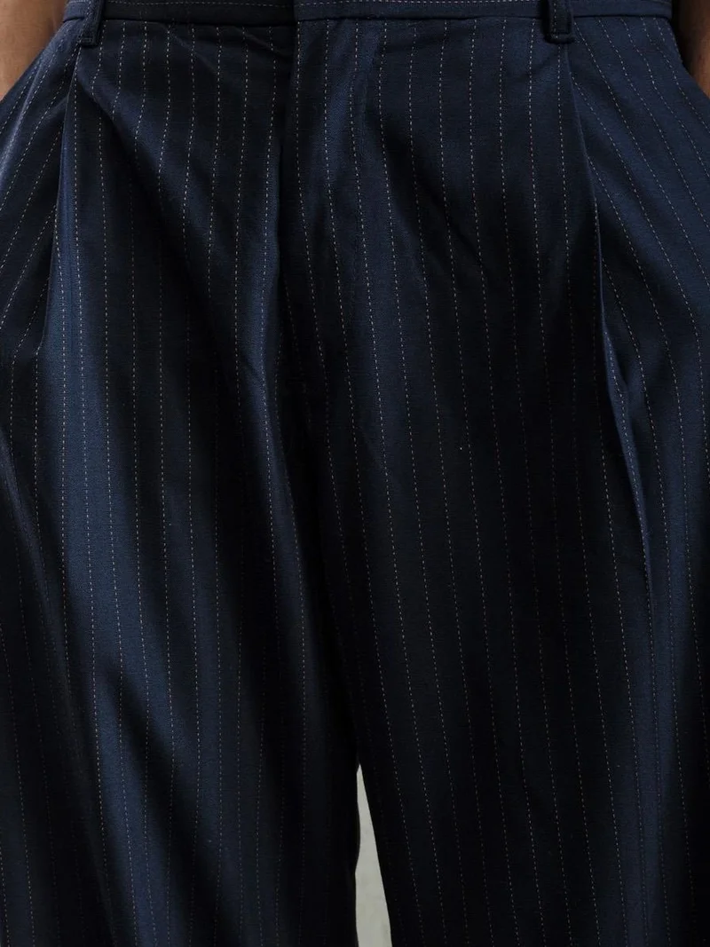 Giesto GIESTO Pleated Striped Gabardine Pants